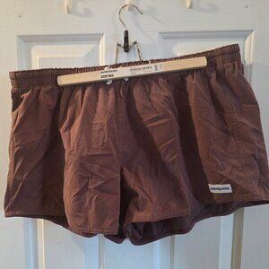 Patagonia Baggies Shorts M Brown Elastic Waist Outdoor Hiking